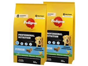PEDIGREE® Junior Professional Nutrition 2x12kg s drůbeží a zeleninou