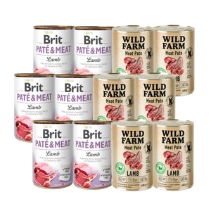 BRIT PATE & MEAT LAMB 6x400g + Wild Farm Pate Lamb 6x400g