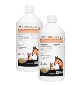 LAB-V Lněný olej Leinöl pro koně, psy a kočky 2x1000ml