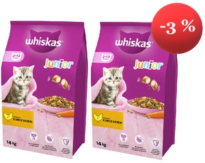WHISKAS Junior kuře 2x14kg SLEVA 3%