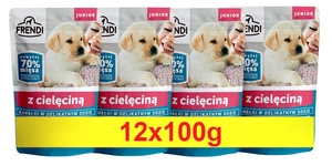 Frendi- Junior, Kousky v jemné omáčce s telecím masem 12x100g