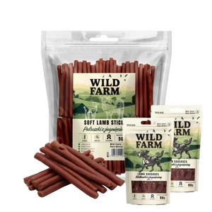 WILD FARM jehněčí tyčinky pro psy 500g + WILD FARM jehněčí klobásky 2x80g