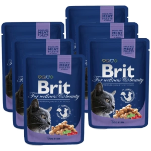 Brit Premium Cat Pouch with Cod Fish 6x100g