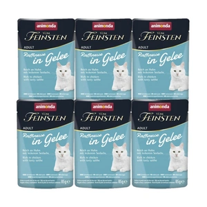 ANIMONDA Vom Feinsten Raffinesse kuře s černými rybami v rosolovité omáčce 6x85g