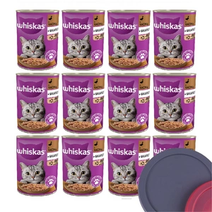WHISKAS Adult kachna 12x400g + víko plechovky ZDARMA