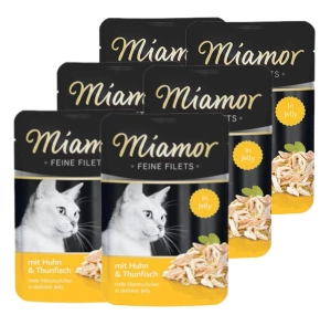 Miamor Feine Filets - mokré krmivo pro kočky kuřecí filety s tuňákem 6x100g