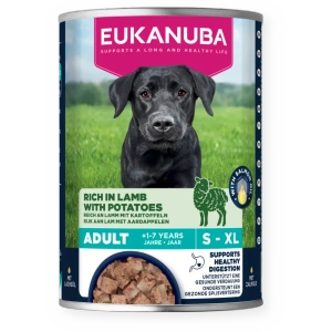 EUKANUBA Mokré krmivo pro dospělé psy, bohaté na jehněčí maso a brambory 400g