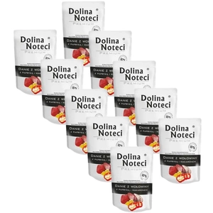 DOLINA NOTECI Hovězí pokrm s paprikou a nudlemi 10x100g - vlhké krmivo pro psy