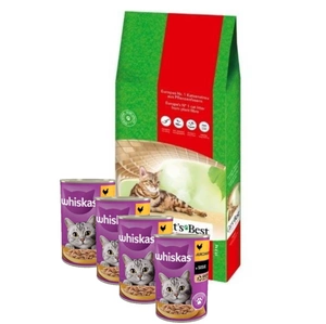 JRS Cat's Best Original (Eko Plus) dřevěné stelivo 40l + 4xWHISKAS Adult kuře 400g SLEVA 3%