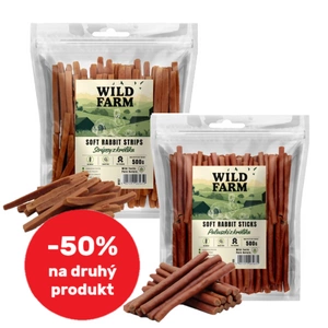 WILD FARM králičí tyčinky 500g + WILD FARM králičí proužky 500g