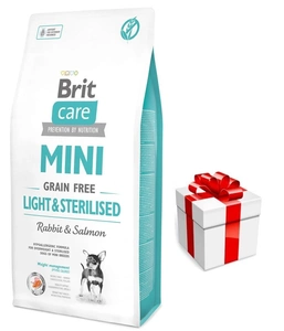 BRIT CARE Mini Grain-Free Light&Sterilised 7kg + Překvapení pro psa