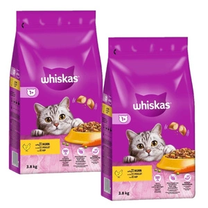 WHISKAS Adult 7,6kg - suché krmivo pro dospělé kočky, s lahodným kuřecím masem