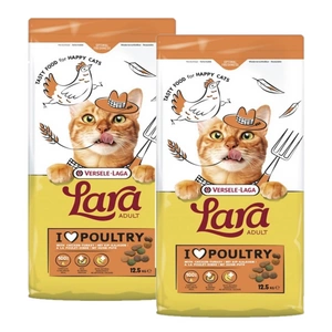 VERSELE-LAGA Lara Adult Turkey & Chicken 2x12,5 kg - krmivo pro dospělé kočky s krůtím a kuřecím masem