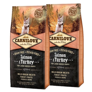 Carnilove Salmon &amp; Turkey pro štěňata velkých plemen 2x12kg