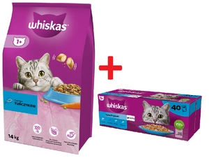 Whiskas Adult tuňák 14 kg + WHISKAS Adult sáčky 40 x 85 g