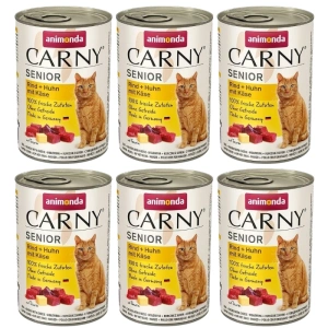 ANIMONDA Cat Carny Senior příchuť: hovězí, kuřecí, sýr 6x400g
