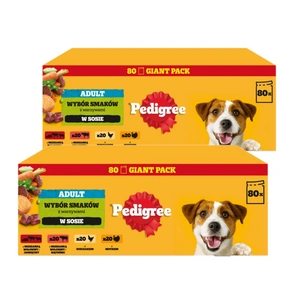 PEDIGREE® Adult Mokré krmivo pro dospělé psy, Výběr chutí v omáčce 160 x 100 g