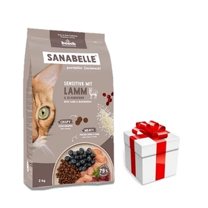 BOSCH Sanabelle Adult Sensitive Lamm 8kg + překvapení pro kočku GRATIS