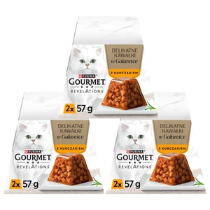 GOURMET Revelations Delikátní kousky v želé s kuřecím masem 3x(2x57g)
