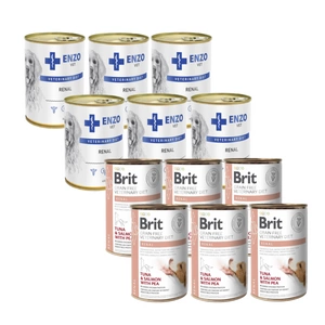 BRIT GF veterinary diets dog Renal 6x400g + ENZO VET Renal s hovězím masem pro psy 6x400g