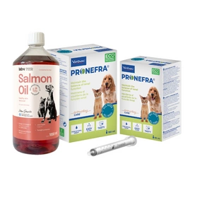 Virbac Pronefra pro kočky a psy 180 ml + LAB V Lososový olej pro psy a kočky 1000ml