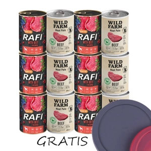 Wild Farm Pate Beef 6x400 g bezlepkové krmivo pro psy + DOLINA NOTECI Rafi s hovězím masem 6x400g