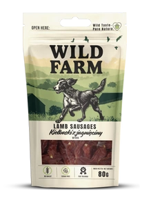WILD FARM jehněčí klobásky 80 g pamlsek pro psy