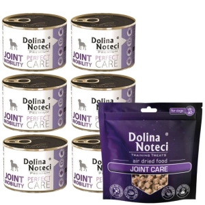 Dolina noteci Premium Perfect Care Joint Mobility 6x185g + Training Treats Joint Care 130g