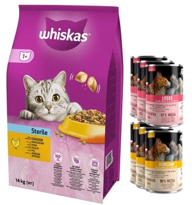 Whiskas Adult Sterile kuře 14 kg + Pet Republic 6 x 400g
