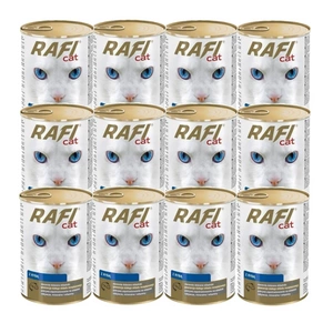 RAFI Kočičí kousky s rybou v omáčce - plechovka 12x415g