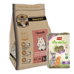 KORONA NATURY Natural-Vit krmivo pro křečky 750g + Seno 800g