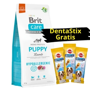 Brit Care Dog Hypoallergenic Puppy 12kg + 3x DentaStix GRATIS