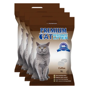Premium Cat Clumping Bentonite Litter - Káva pro kočky 4x5L