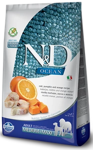 FARMINA N&D Ocean Adult Dog Codfish & Pumpkin & Orange MEDIUM & MAXI 2x12kg