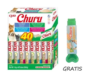 INABA Churu pro kočky - směs příchutí s mořskými plody 40x14g
