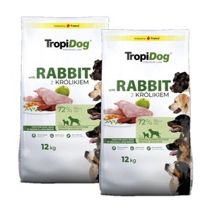 TROPIDOG Premium Adult střední a velká plemena s králíkem a rýží 2x12kg