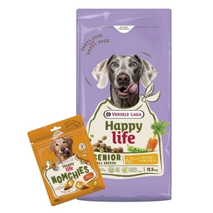 VERSELE-LAGA Happy Senior with Chicken 12,5 kg + VERSELE LAGA Happy Life Snack 150 g MIX