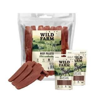 WILD FARM hovězí filé 500g pamlsky pro psy + WILD FARM hovězí tyčinky 2x80g