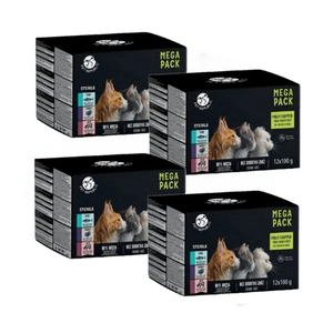 PetRepublic mokré krmivo pro kočky po sterilizaci kousky v jemné omáčce MIX 3 příchutě 48x100g