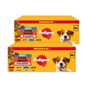 PEDIGREE® Adult Mokré krmivo pro dospělé psy, Výběr chutí v želé, sáček 160 x 100 g