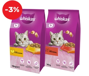 WHISKAS Adult hovězí 14 kg + Whiskas Adult kuře 14 kg