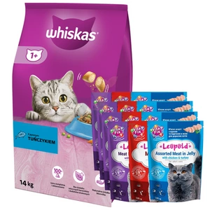 Whiskas Adult tuňák 14 kg  + Leopold 12x100g