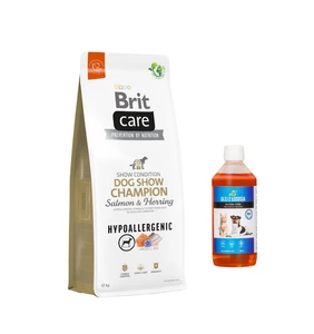 BRIT CARE Dog Hypoallergenic Dog Show Champion Salmon & Herring 12kg + LAB V 500ml 5% SLEVA!
