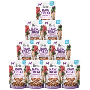 BRIT CARE Dog Raw Treat Immunity Lamb & Chicken s probiotiky, semínky ostropestřce mariánského a rozmarýnem 10x40g