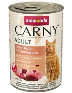 ANIMONDA Cat Carny Adult příchuť: kuřecí, krůtí a kachní srdce 400g