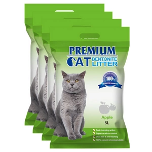 Premium Cat Bentonitové hrudkující stelivo - jablko pro kočky 4x5 l