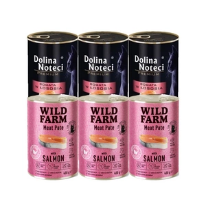 Dolina Noteci Premium + WILD FARM Paštika pro kočky Salmon 6x400g