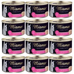 Miamor Feine Filets - mokré krmivo pro kočky kuřecí filety s rýží 12x100g plechovka