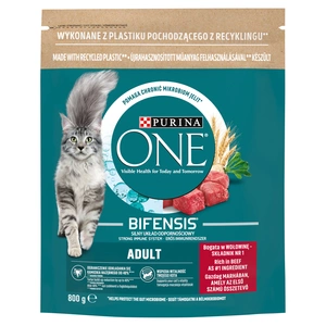 Purina One krmivo pro dospělé kočky s hovězím masem 800g