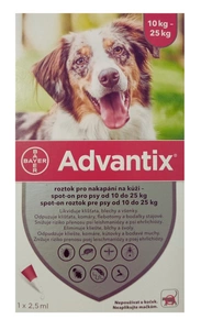 Advantix Spot-on pro psy 10-25 kg 1 x 2,5 ml